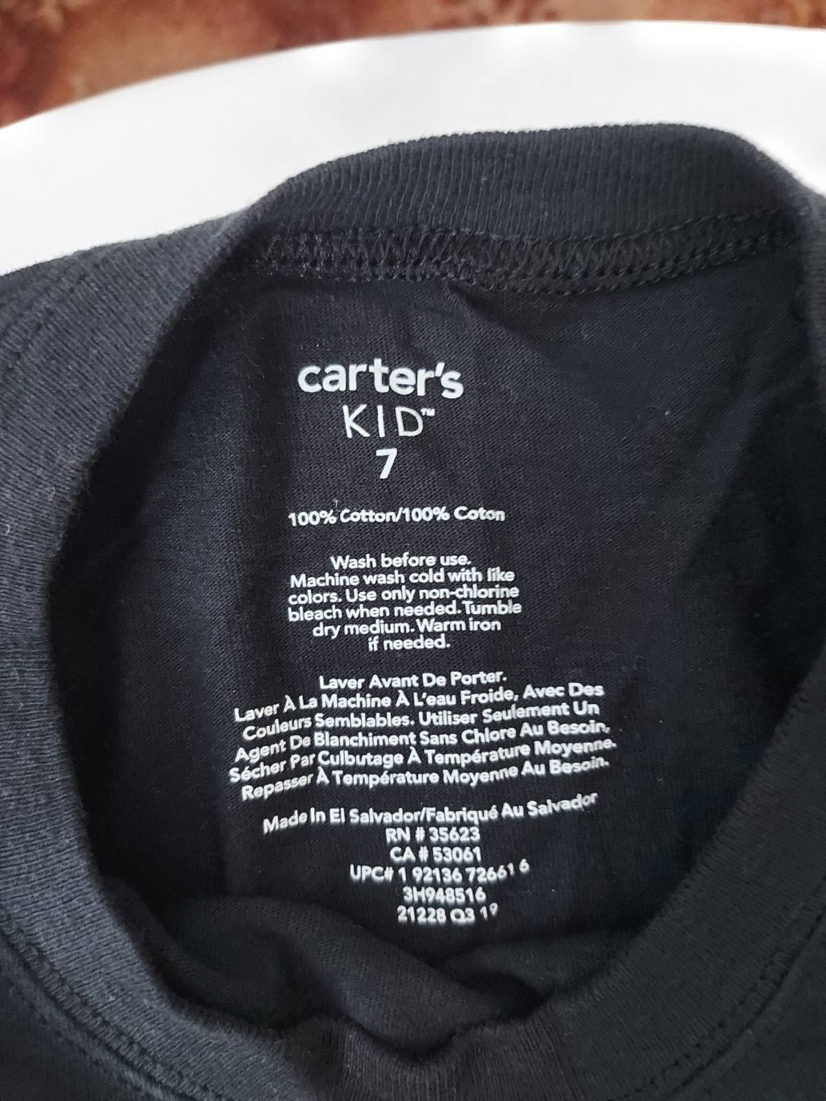Реглан, футболка с длинным рукавом Carters на 7 лет