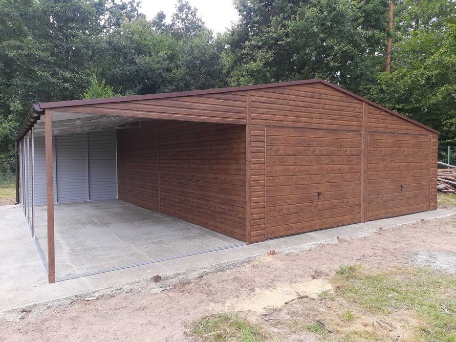 Garaż Drewnopodobny Garaże Blaszak Blaszany Schowki Ogrodowe