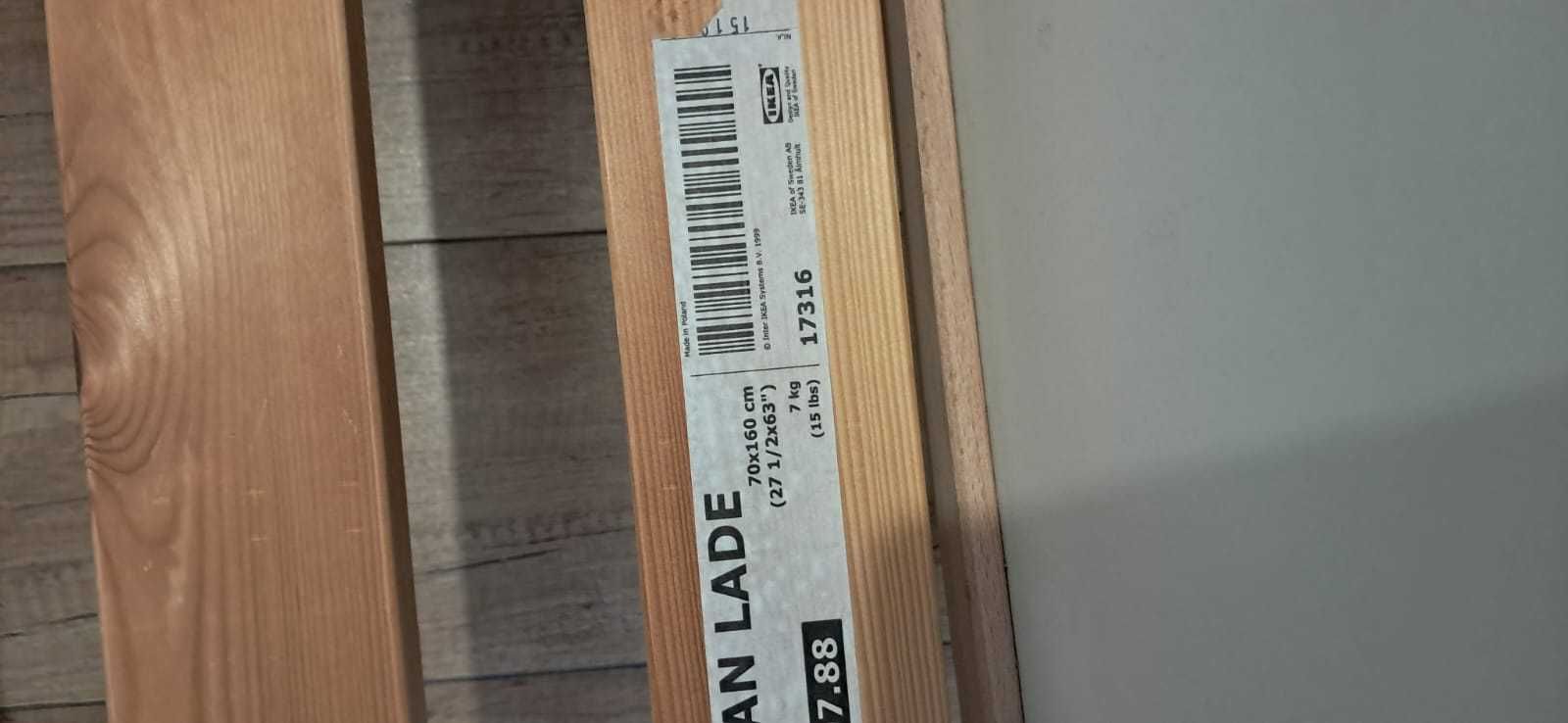 Łóżko IKEA SULTAN LADE z materacem – 70x160 cm