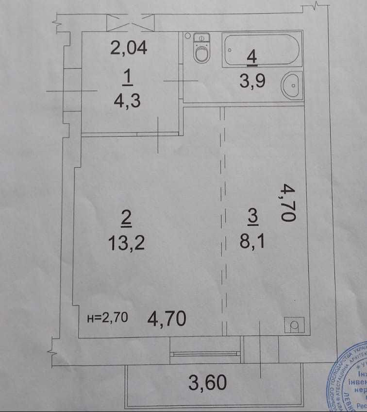 Продаж 1-кім.кв. S-30м.кв.с.Ходосівка.вул.Феодосія Печерського 20.без%