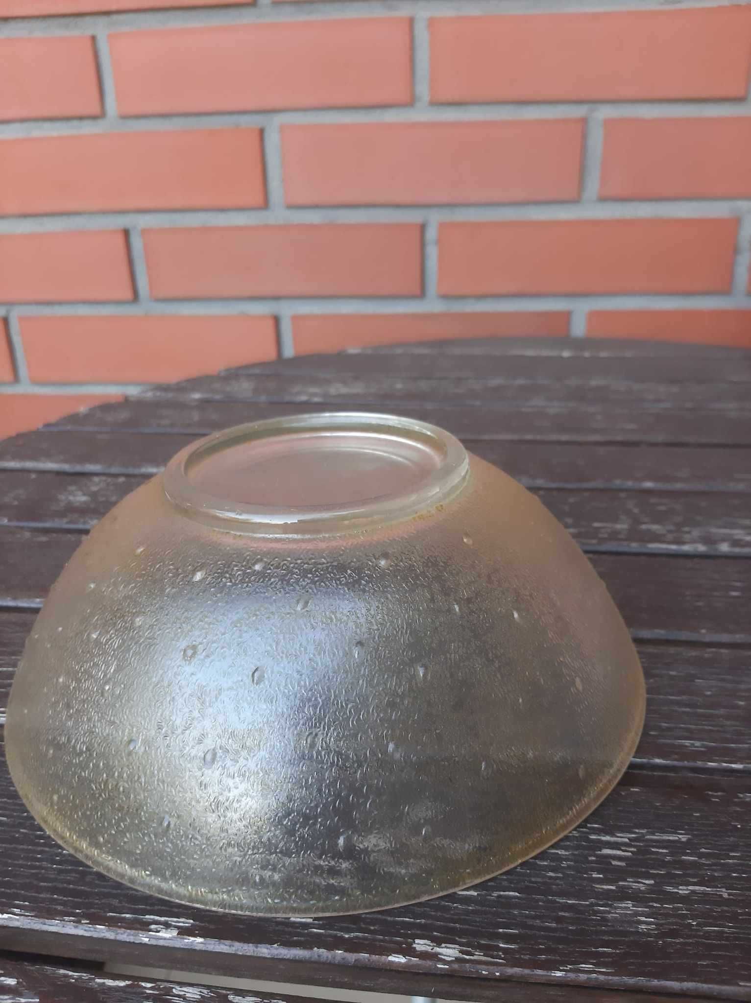 Miska szklana z kroplami / salaterka ze szkła | PRL