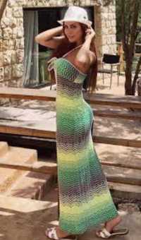 Багатобарвна трикотажна сукня з шевронним візерунком m missoni