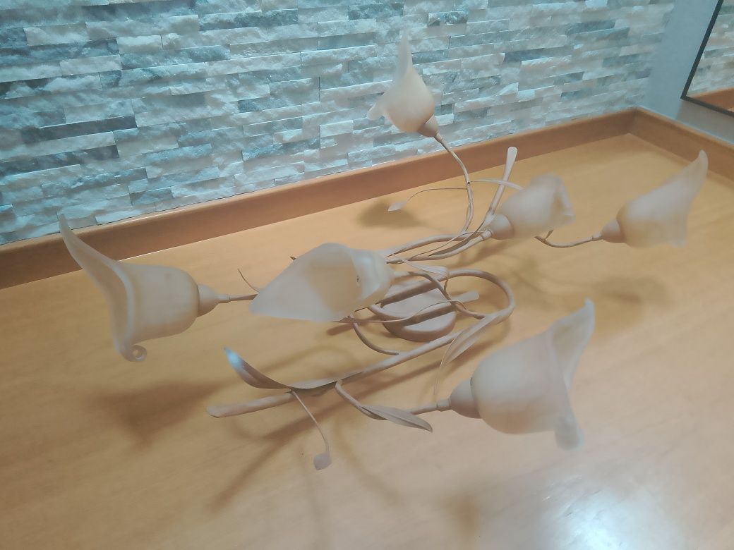 Lampa Sigma MA6D 6 x E14 nowoczesna stylowa w kwiaty i liście
