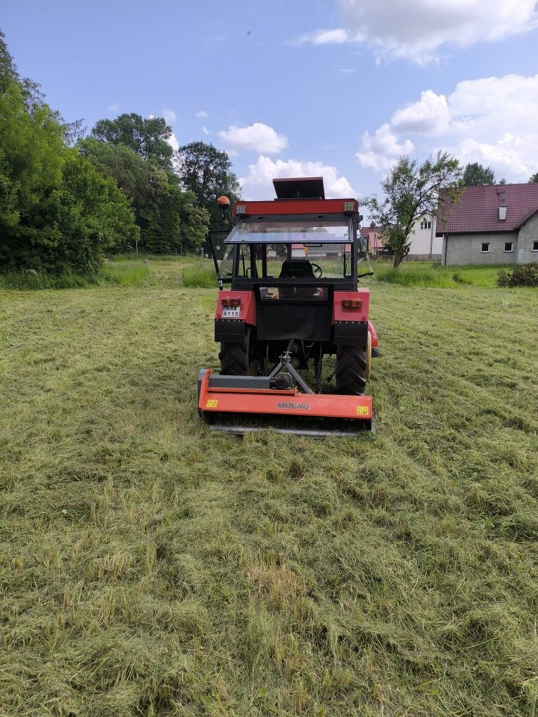 Koszenie trawy/nieużytków kosiarką bijakową (Książniczki/Michałowice)
