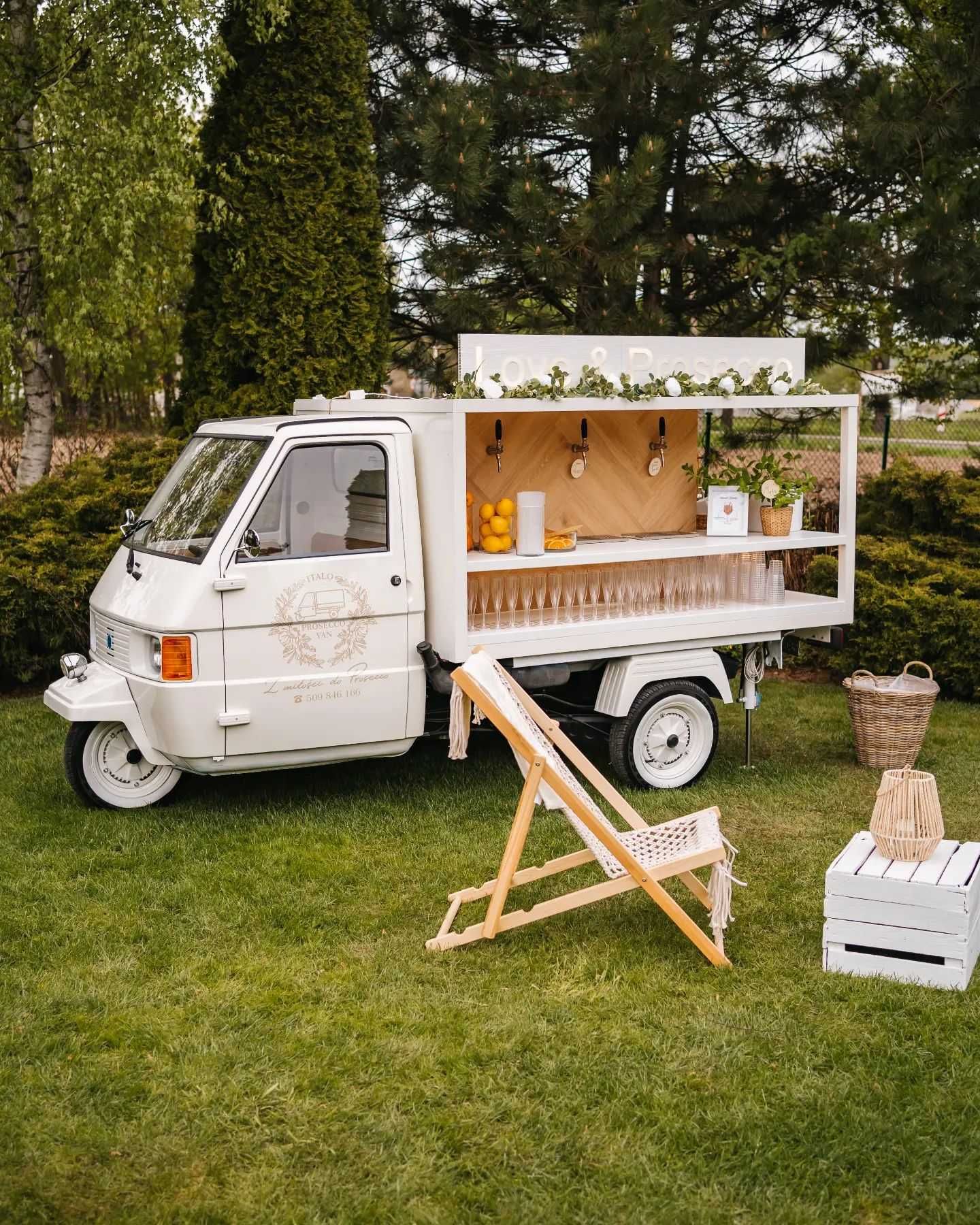 Prosecco Van Mobilny Bar na Wesele, event, impreza, urodziny, piaggio