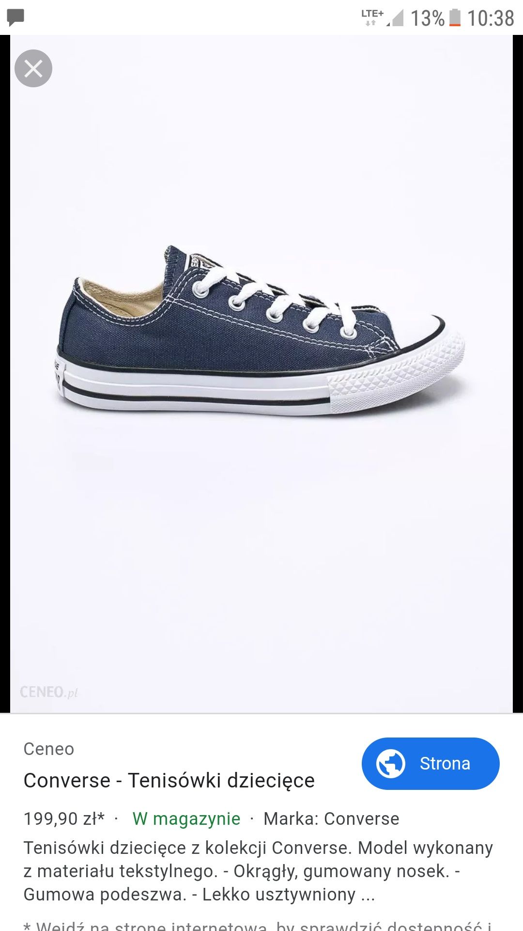 Converse nowe tenisówki denim orginał r 25