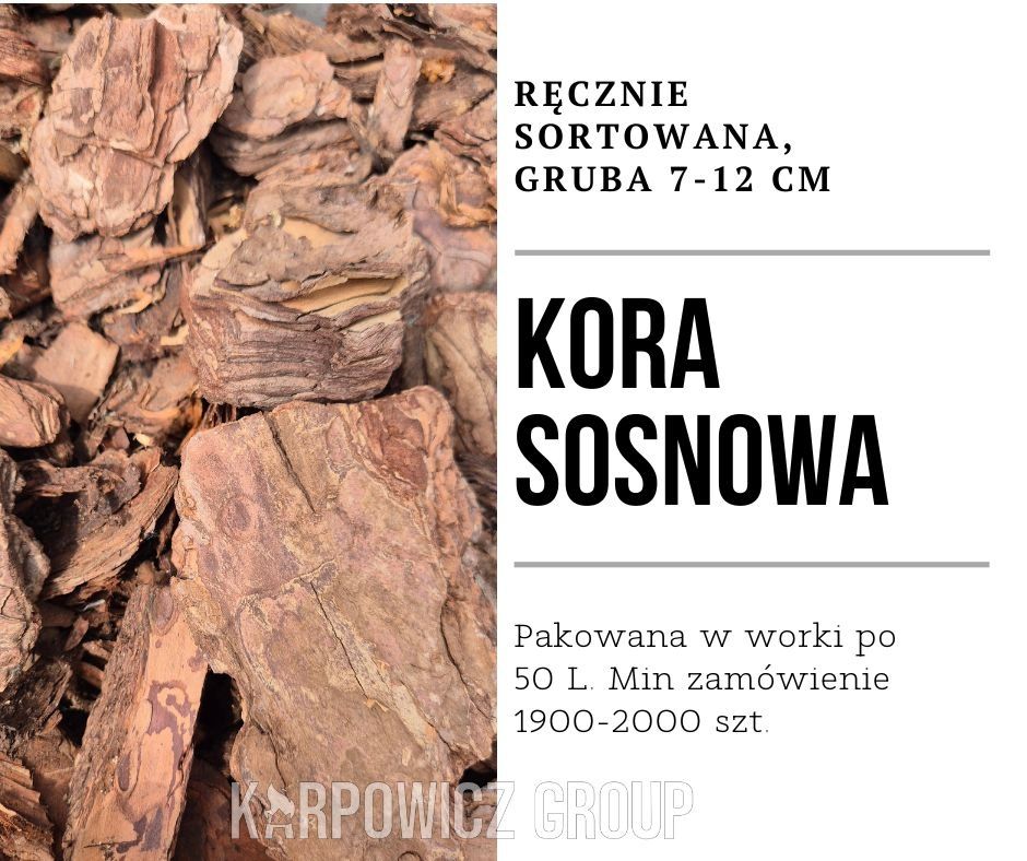 Kora sosnowa hurt od reki 50l worki transport Polska