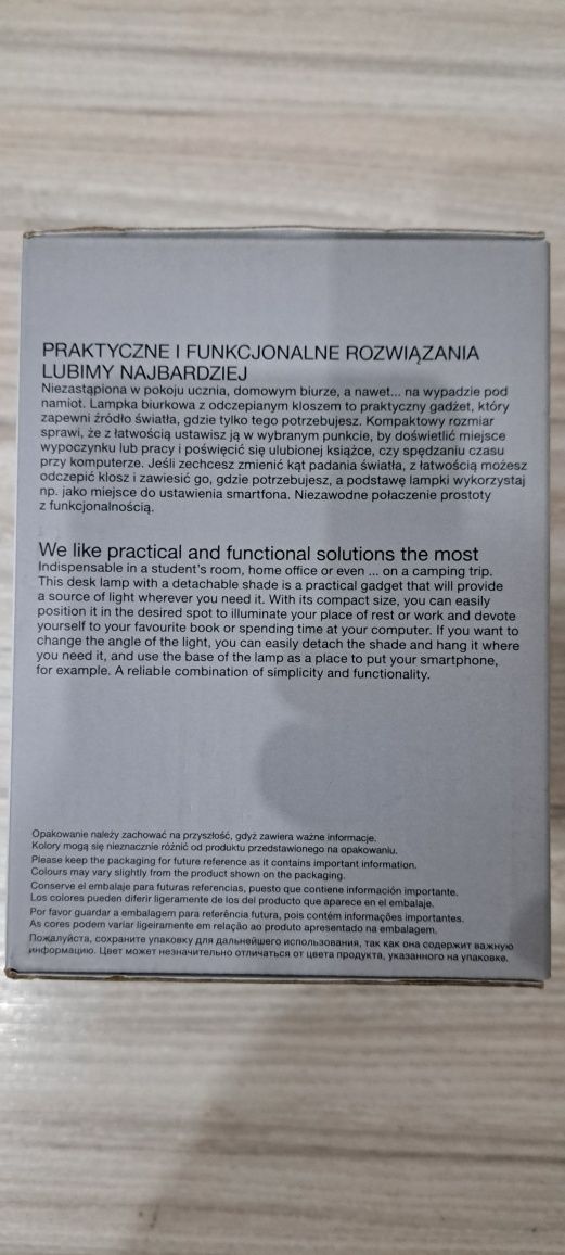 Lampka biurkowa z odczepanym kloszem