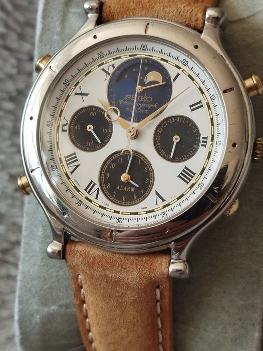 Zegarek Seiko Age of Discovery Quartz Chronograph Moonphase silver