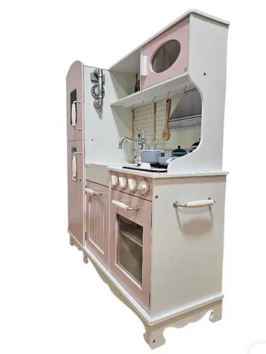 Дитяча кухня дерев'яна Ліана Pink, звукові та світлові ефекти