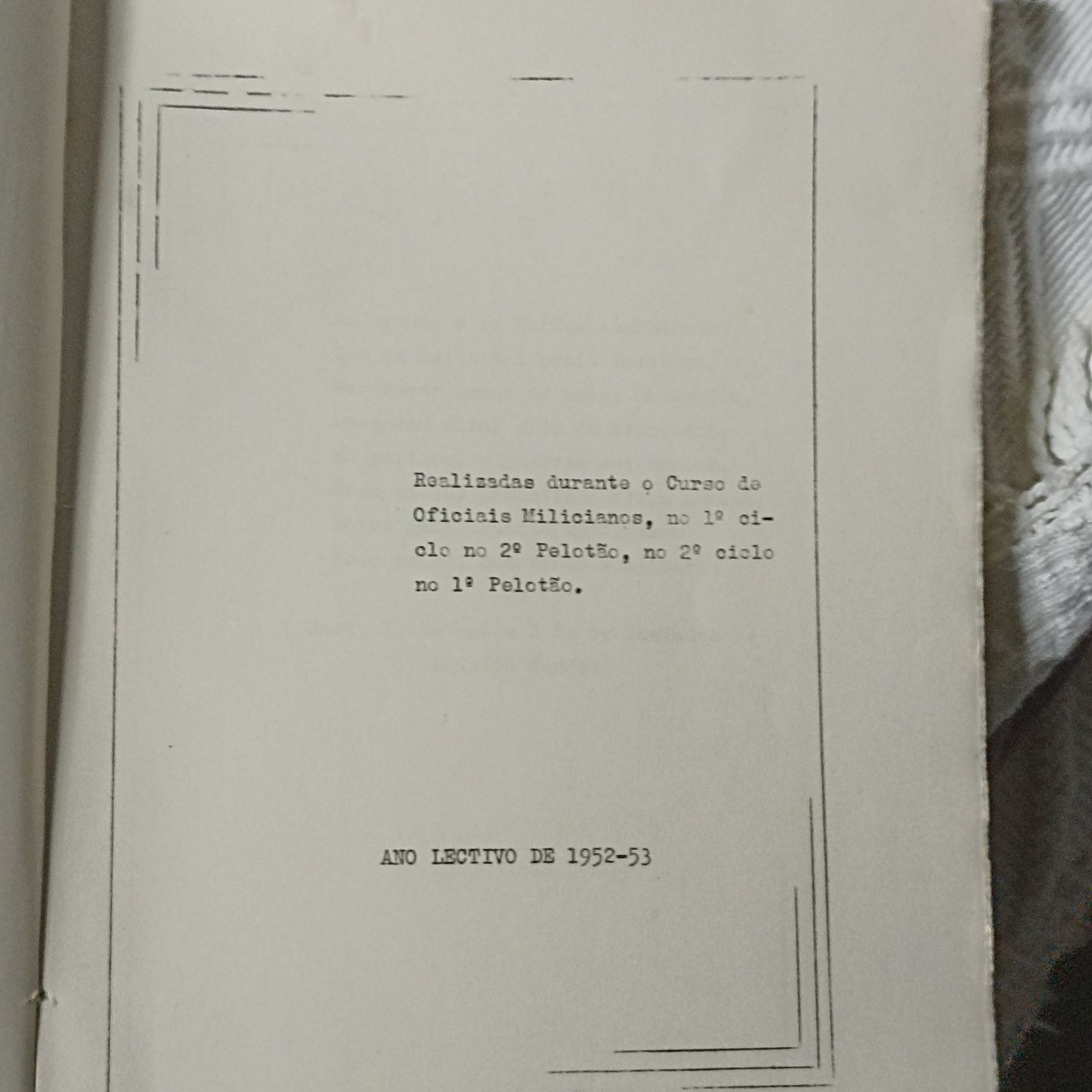 Livro de Palestras do 1 Pelotao do C.O.M de 1953/53