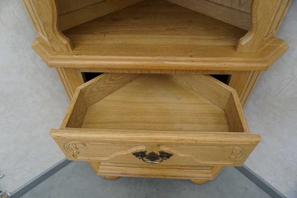 Witryna z Komoda Narożna Lity Dąb Dębowa Naturalny 58/58 cm ( p-1285 )