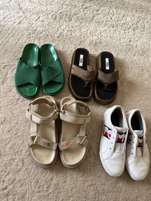 Кросівки tommy hilfiger, шлепки zara