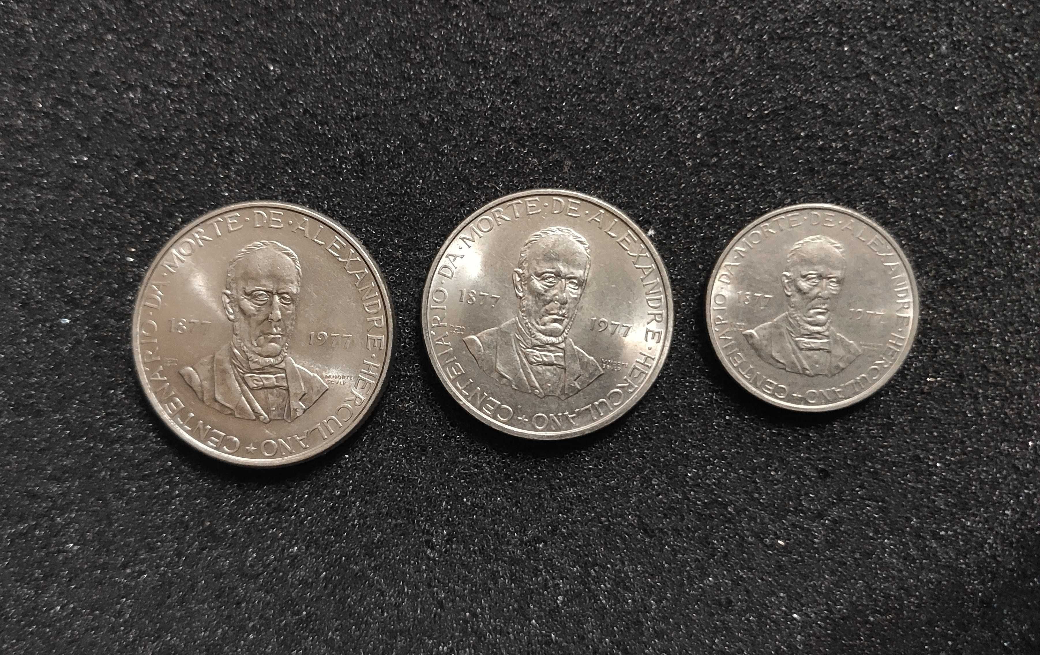 3 Moedas Alexandre Herculano 2,5$+5$+25$ de 1977