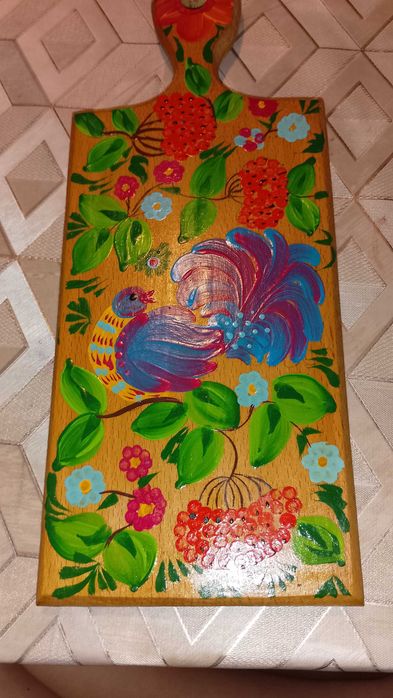 Продам дощечку деревяну з малюнком петерківського розпису