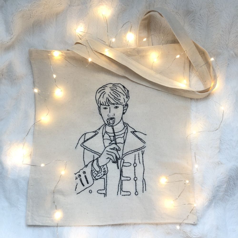 Bawełniana torba eko Kim Namjoon BTS kpop RM Army handmade haft