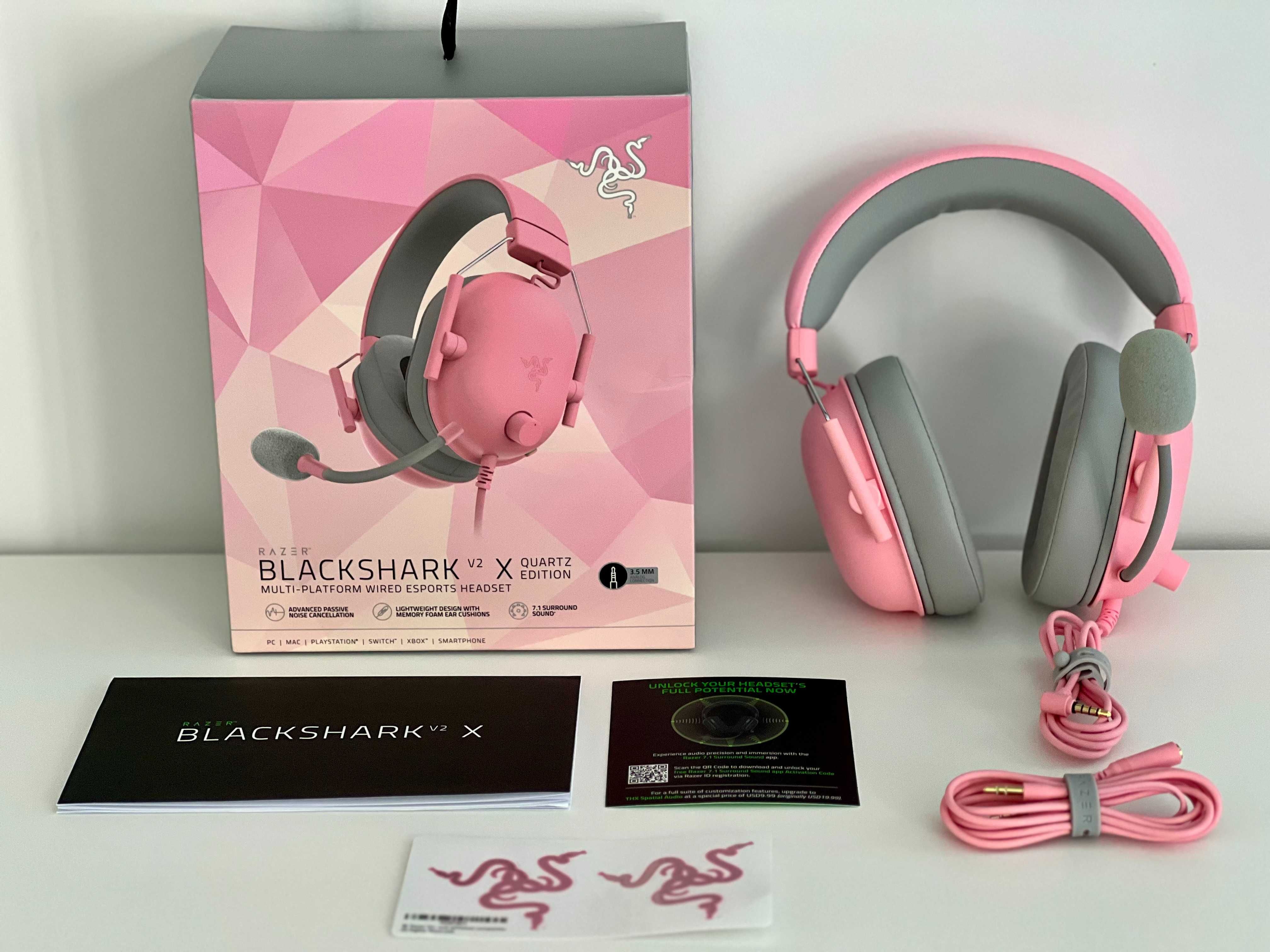 Headset Razer Blackshark V2 X 7.1 - Rosa