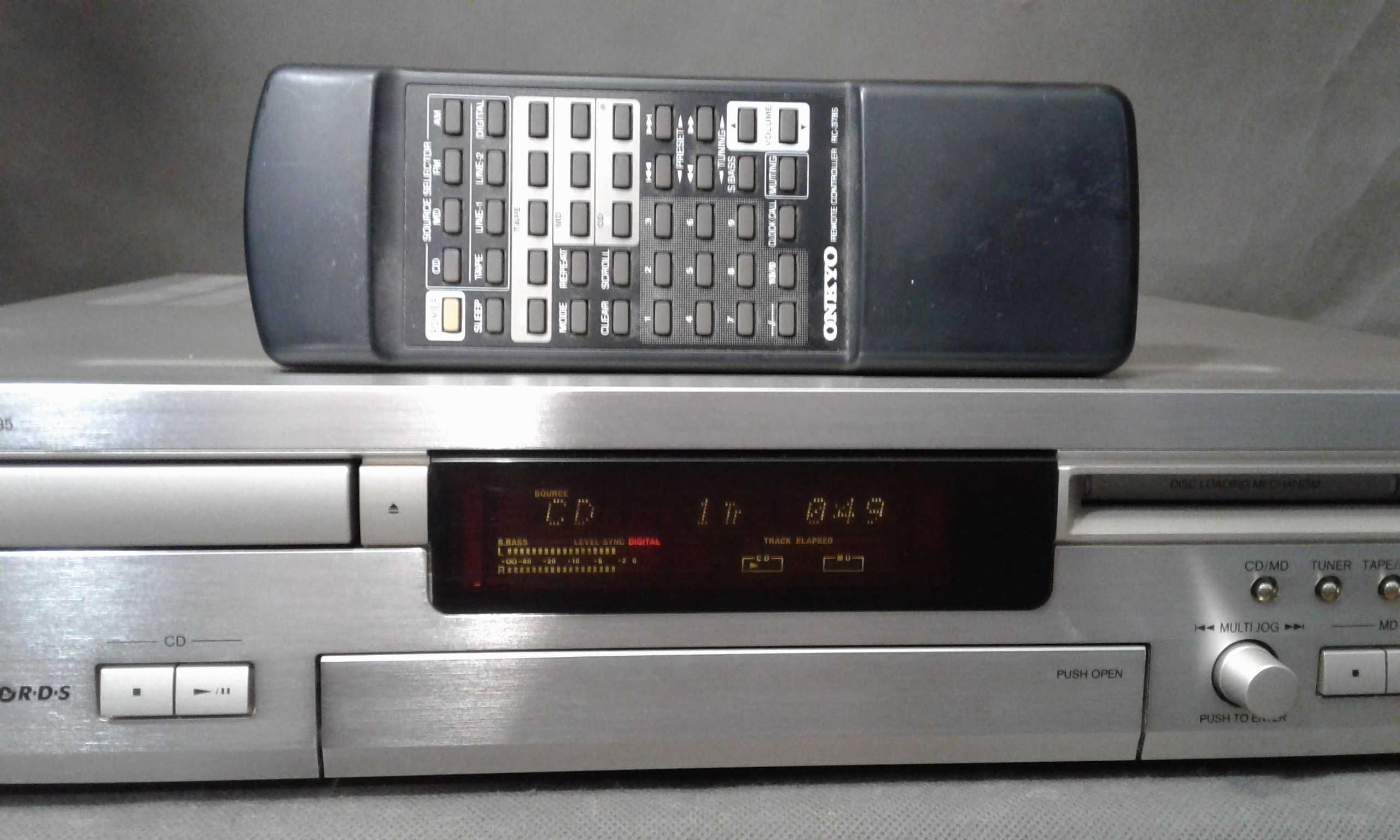 ONKYO FR-435,pilot, odtwarzacz cd ,md,combo