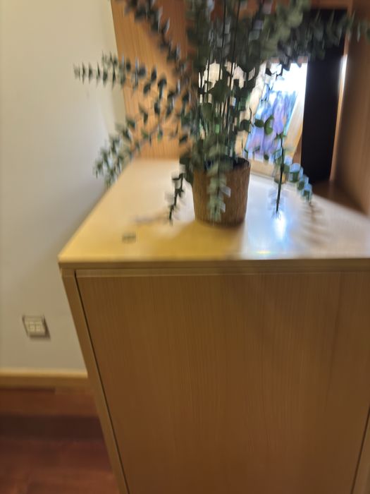 É Natal! Cesta de palhinha com verdes, para pender ou pousar