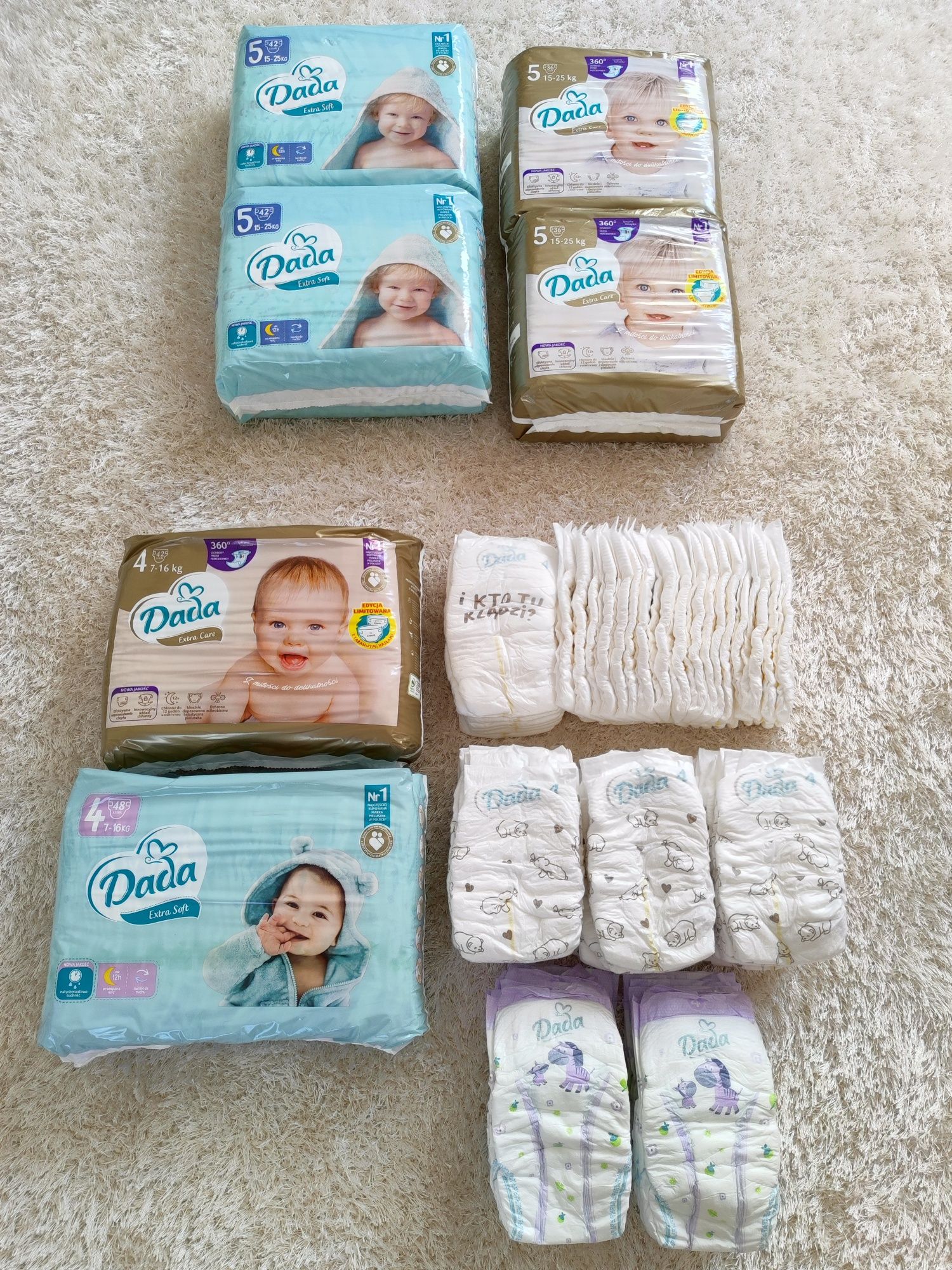 Zestaw pieluch jednorazowych Dada rozmiar 4 i rozmiar 5