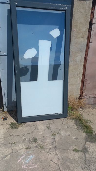 Drzwi zewnętrzne PCV sklepowe 100/205 antracyt