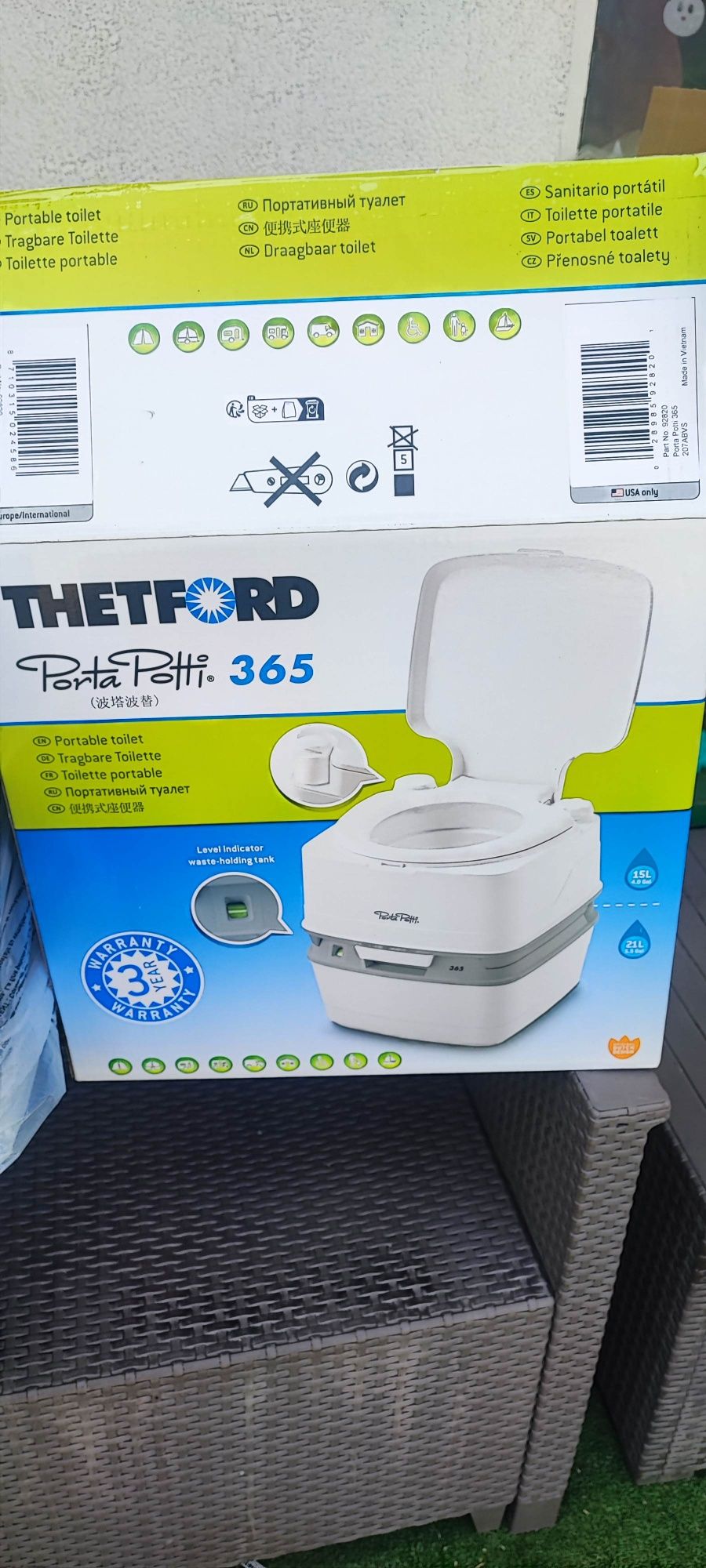 Toaleta kemping kamper bus łódka turystyczna THETFORD Porta Potti 365