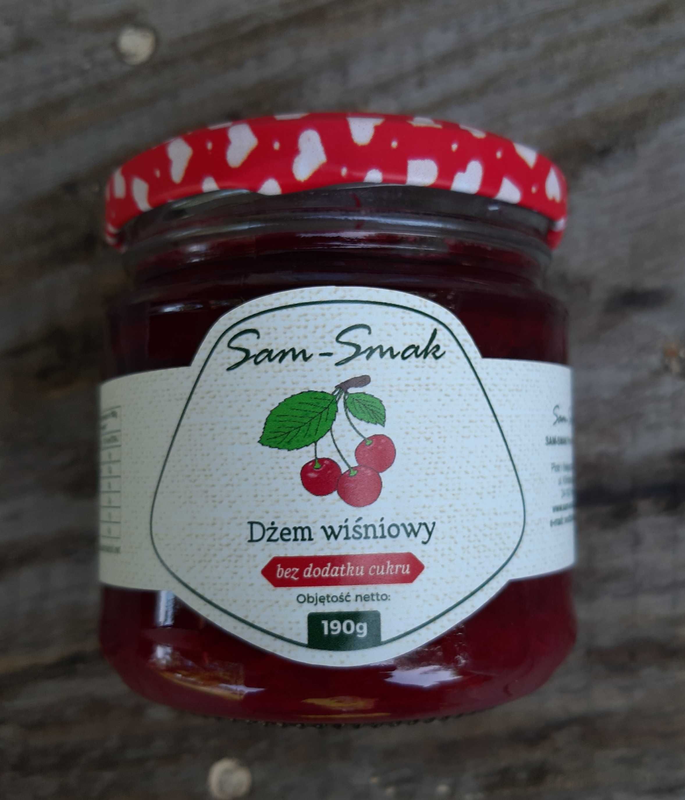 Dżem wiśniowy BEZ DODATKU CUKRU domowy 190 g