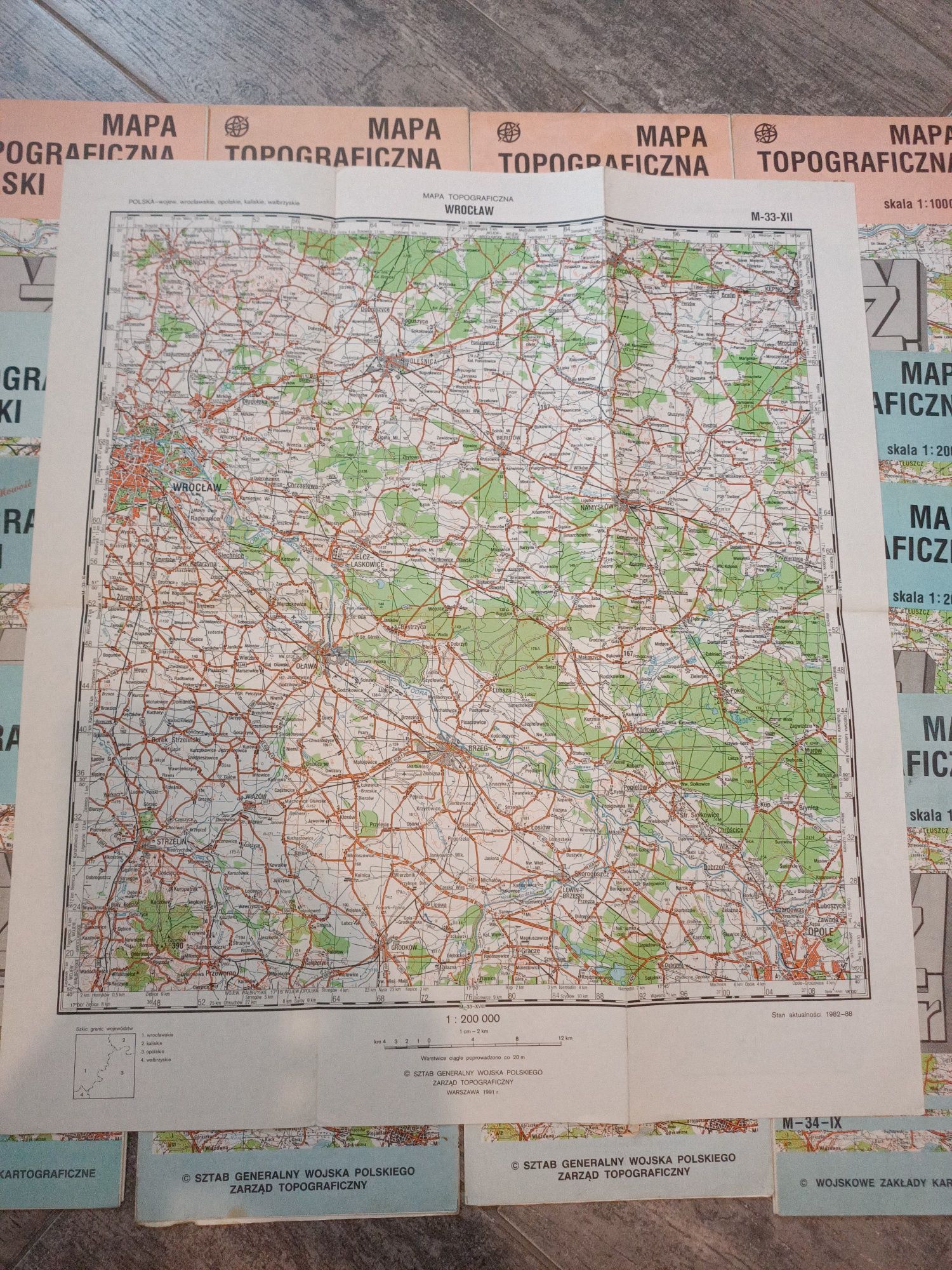 41 sztuk Mapy topograficzne Polski Wojskowe Zakłady Kartograficzne