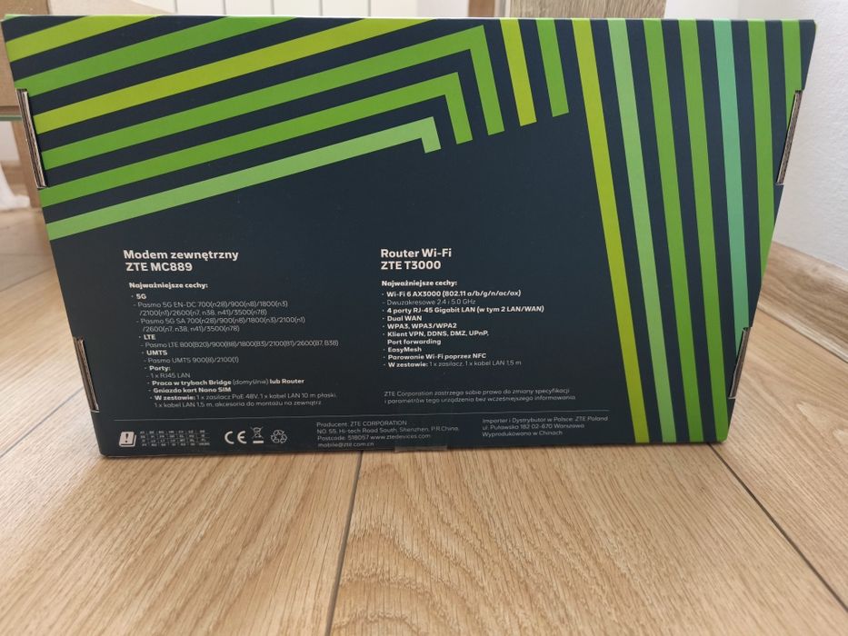 Modem Internetowy zewnetrzny i router