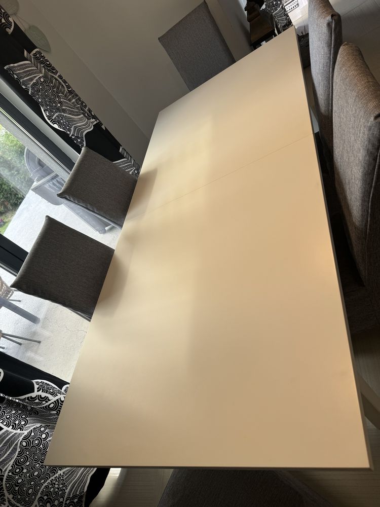 Stół biały Ikea + 6 krzeseł