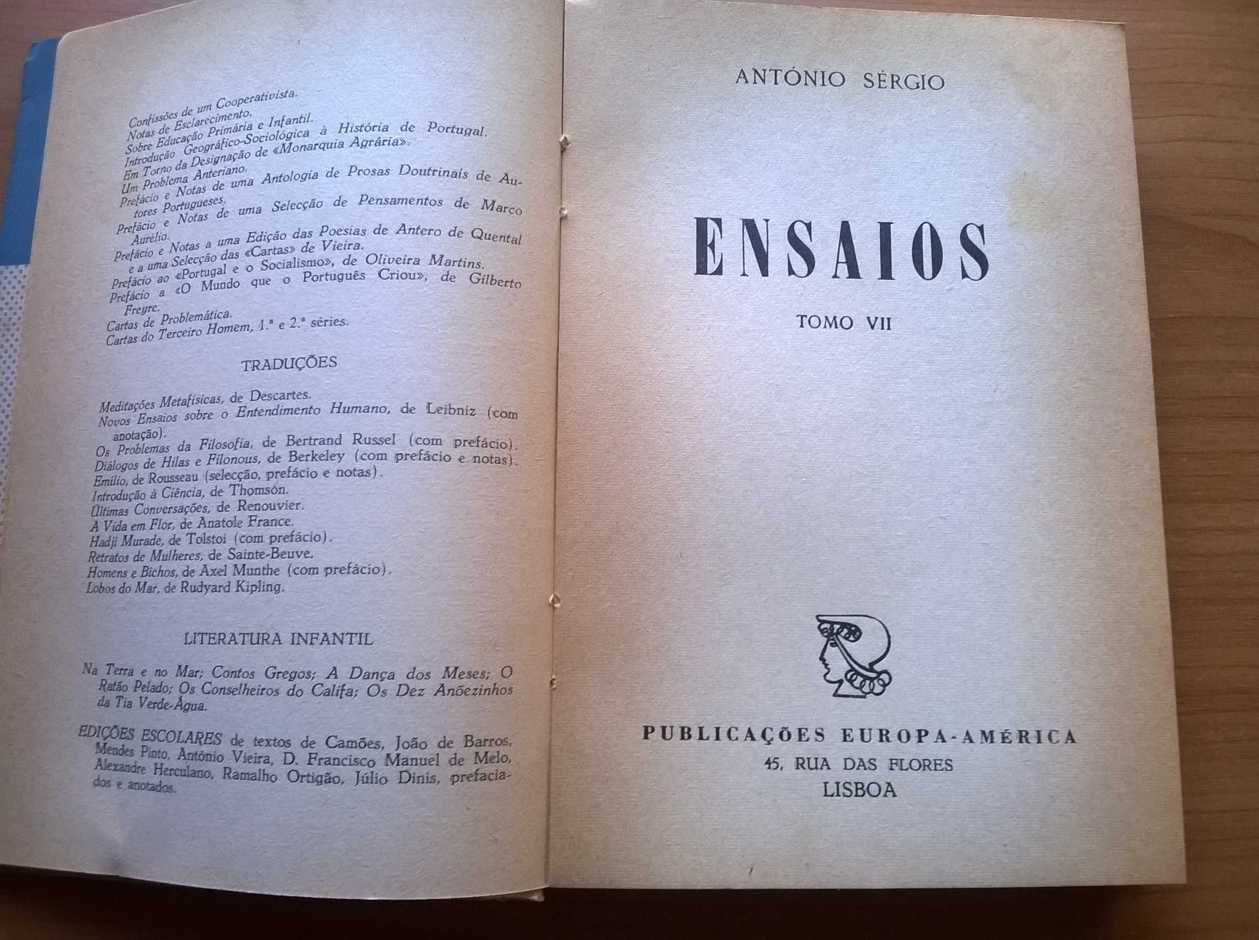 " Ensaios " Tomo VII - António Sérgio (portes grátis)