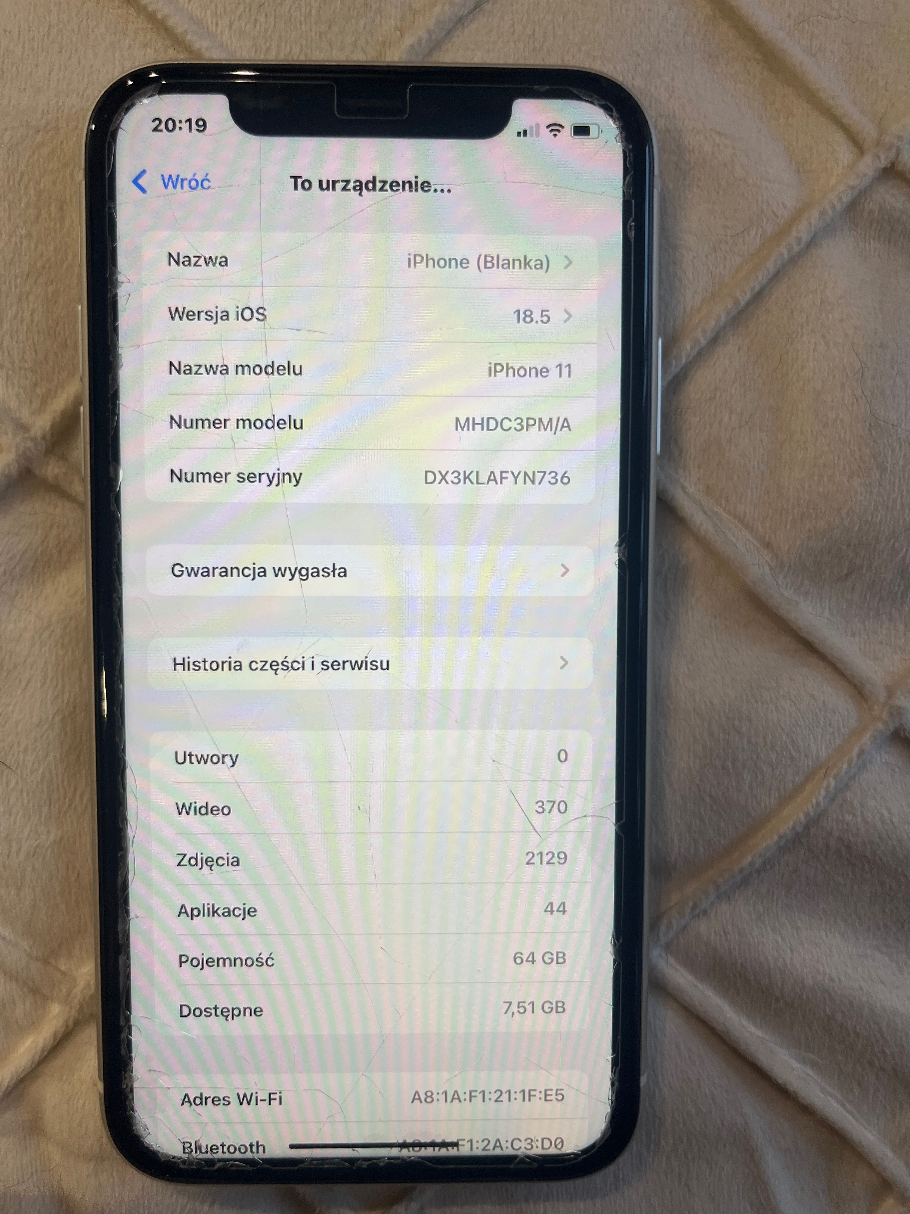iPhone 11 bez gwarancji