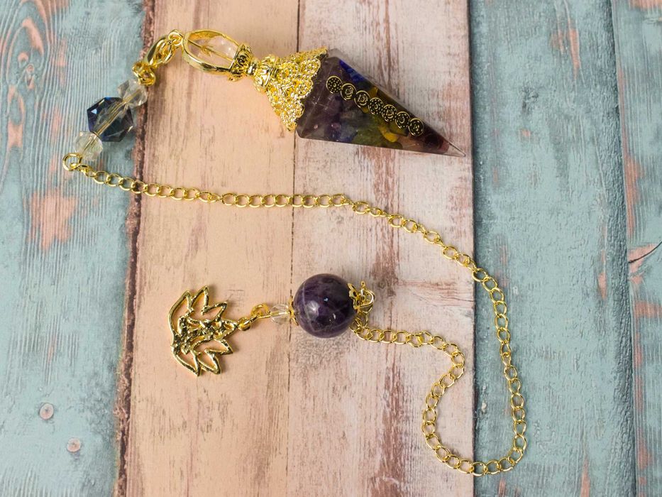 Wahadełko Wahadło Orgonit Żywica Ametyst Agat Jaspis Oliwin Prezent