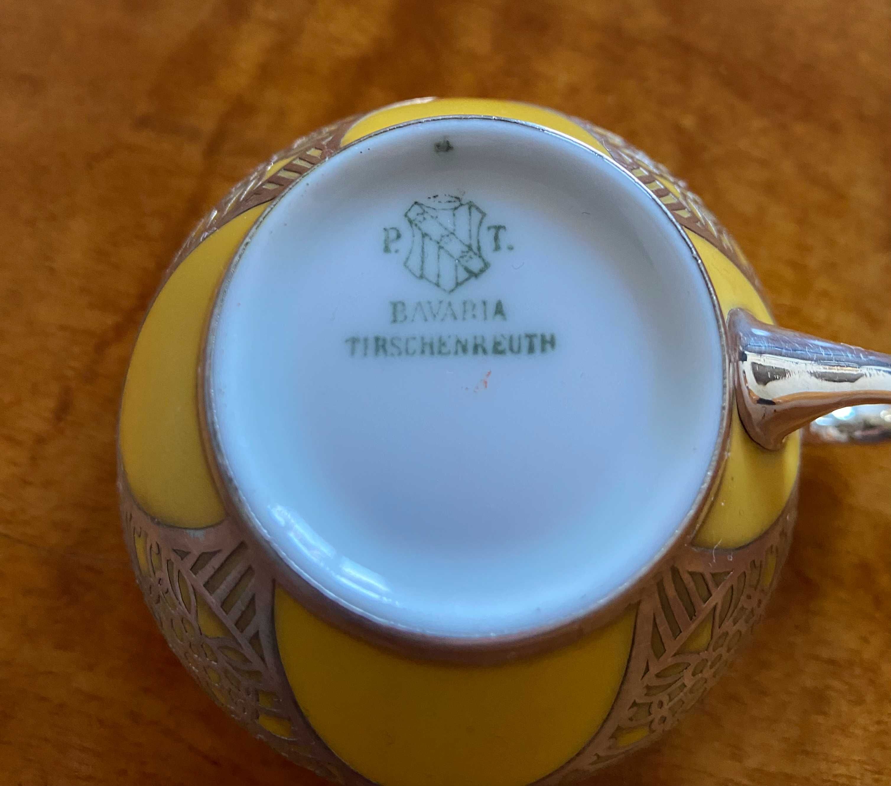 Filiżanka porcelanowa mokka okuta srebrem Tischenreuth
