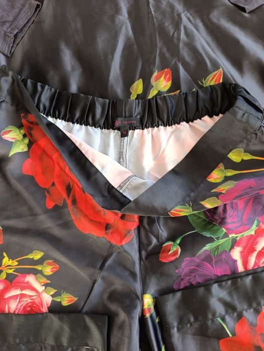 Komplet piżamy bluzka spodnie Ala satynowe bielizna nocna XL l