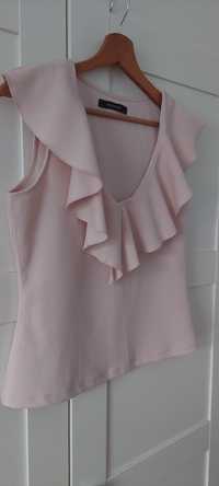 Różowa bluzka z falbanką Reserved M