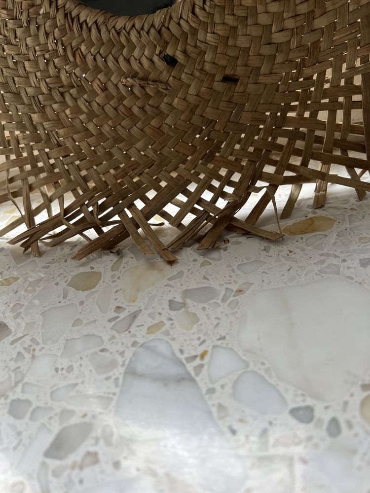 Nowe słomiane lustro boho Ikea 50cm okrągłe