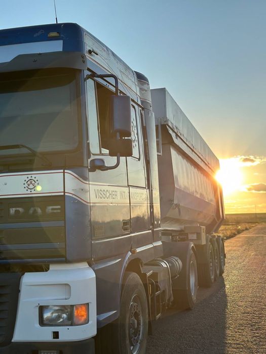 Daf xf 95 380 , полуприцеп самосвал, комплект