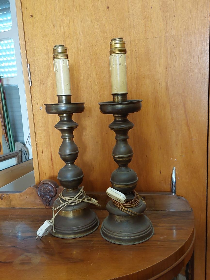 Par candeeiros candelabros vintage
