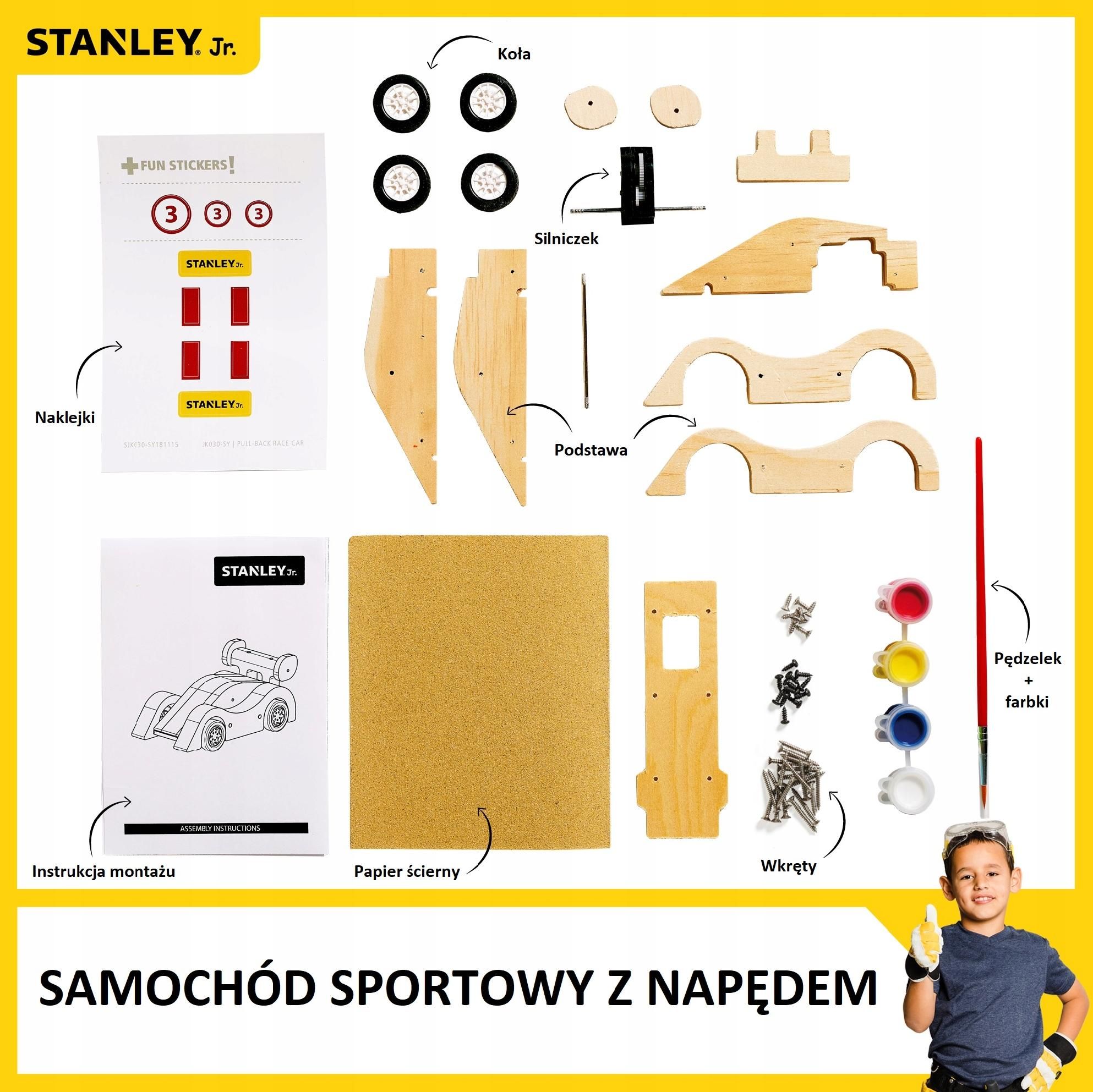 Samochód sportowy z napędem Stanley Jr zestaw