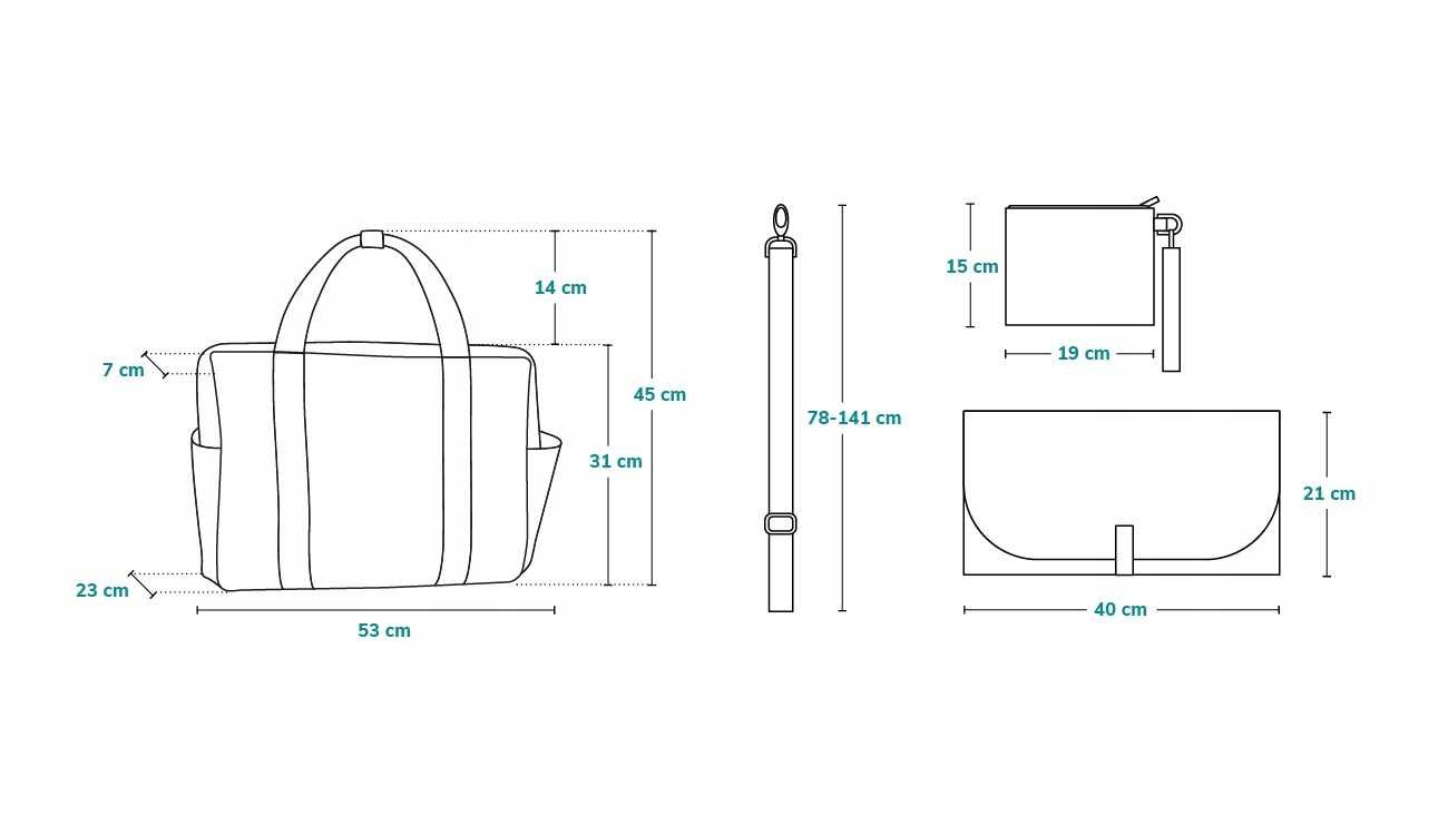 Torba Do Wózka Organizer Uniwersalny MOMMY BAG z Matą i Kosmetyczką