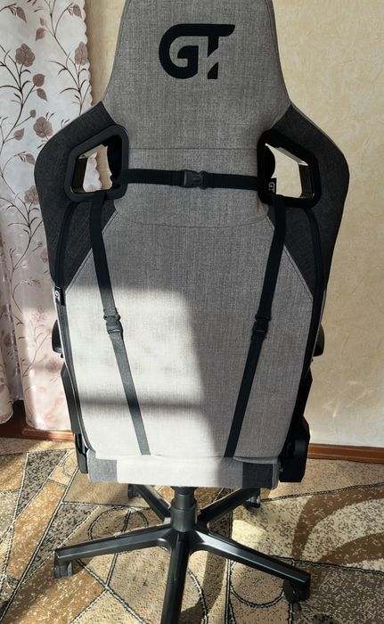 Крісло для геймерів GT Racer X-8005 Light Grey/Black Suede