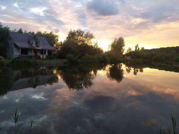 Рибалка озеро  відпочинок будиночок Львівська область