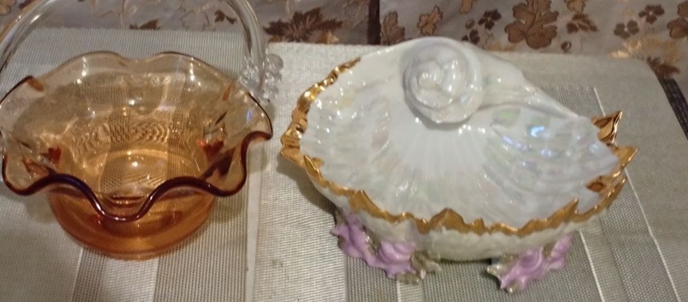 Конфетницы  Раковина.Коричневая с ручкой.