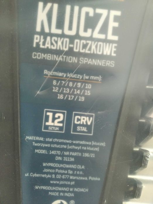 NOWE Klucze Płasko - Oczkowe NITEO Zestaw 12 szt