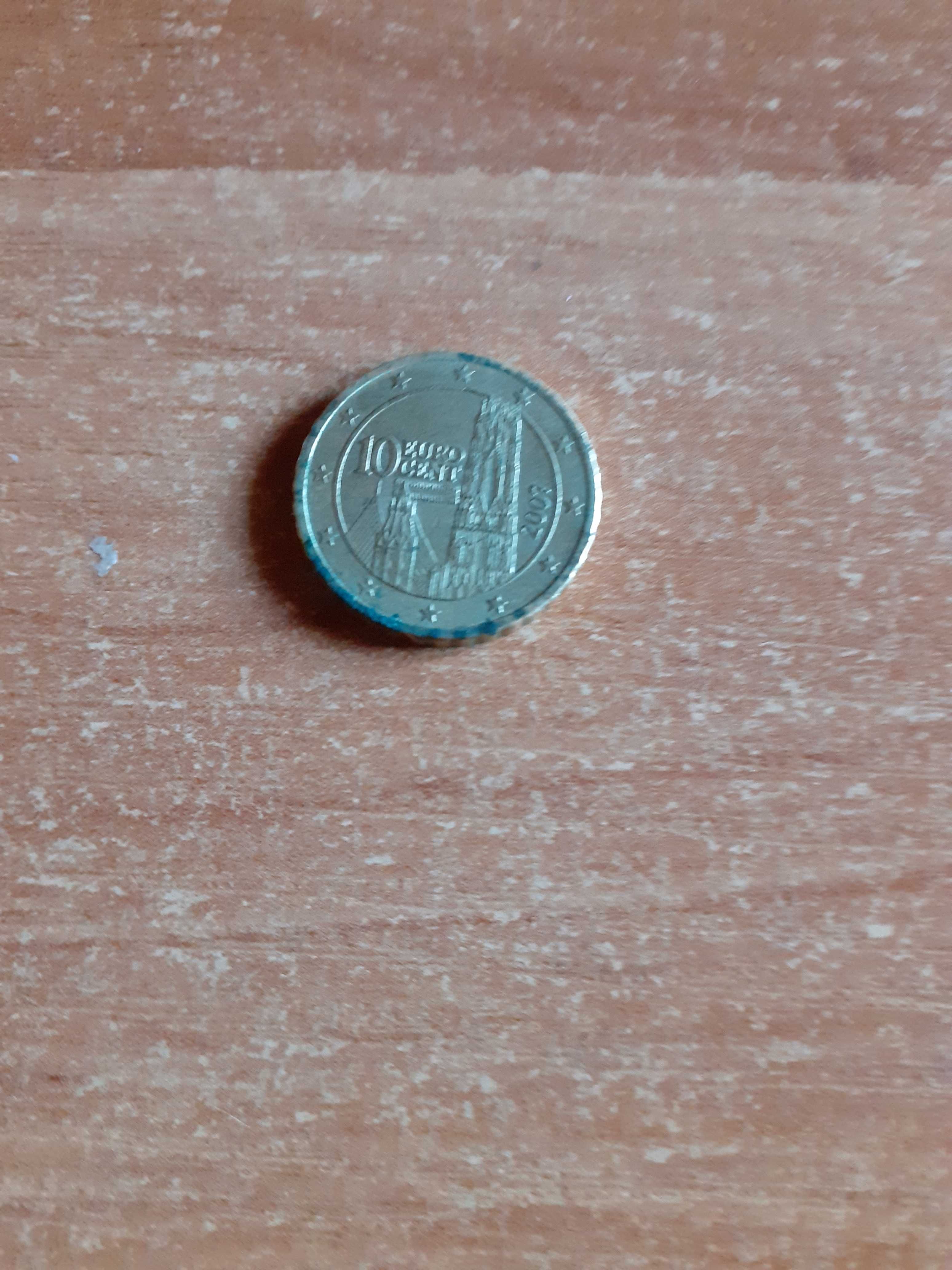 Dwie monety 10 euro cent z 2007 r