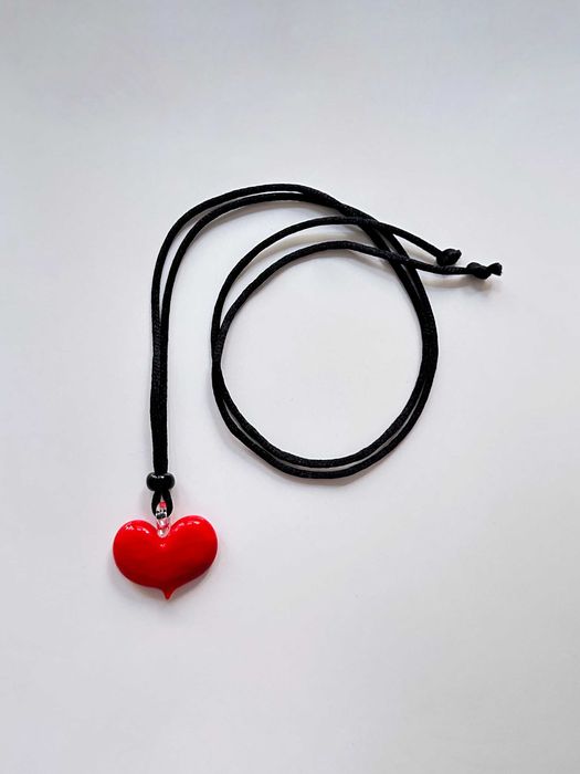 Колье кулон сердце муранское стекло Италия Murano