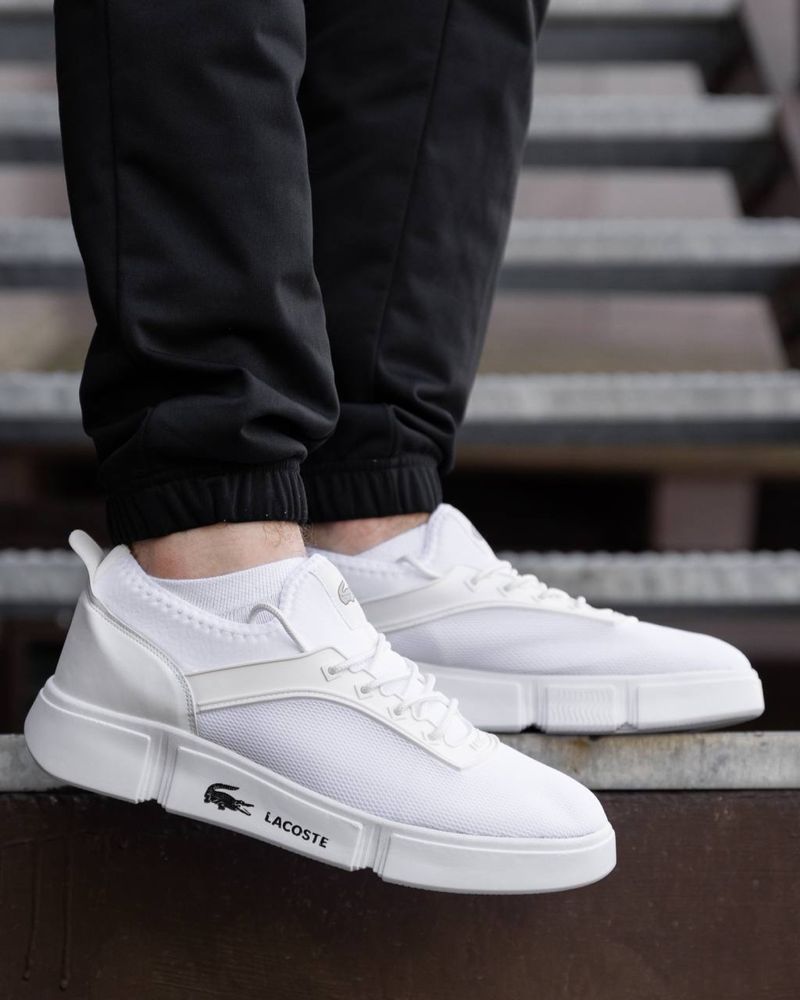 Мужские кроссовки лакоста белые Lacoste White 40,41,42,43,44