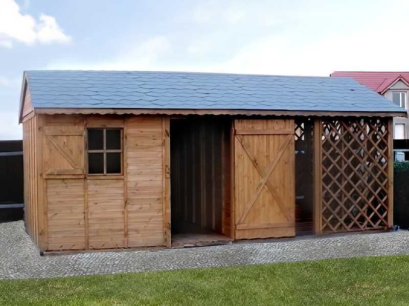 Drewutnia Kasia dach dwuspadowy 3x6 PRODUCENT