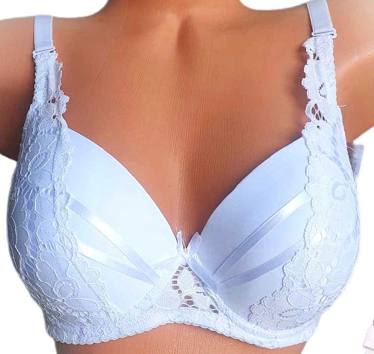 Han / biustonosz usztywniany z koronką 85C/D biały  na fiszbinach